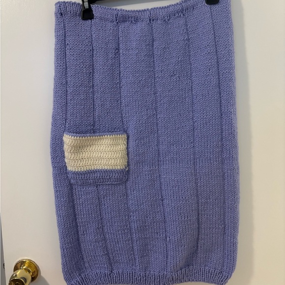 Dresses & Skirts - HANDMADE Cozy Knit Purple Skirt with Pocket